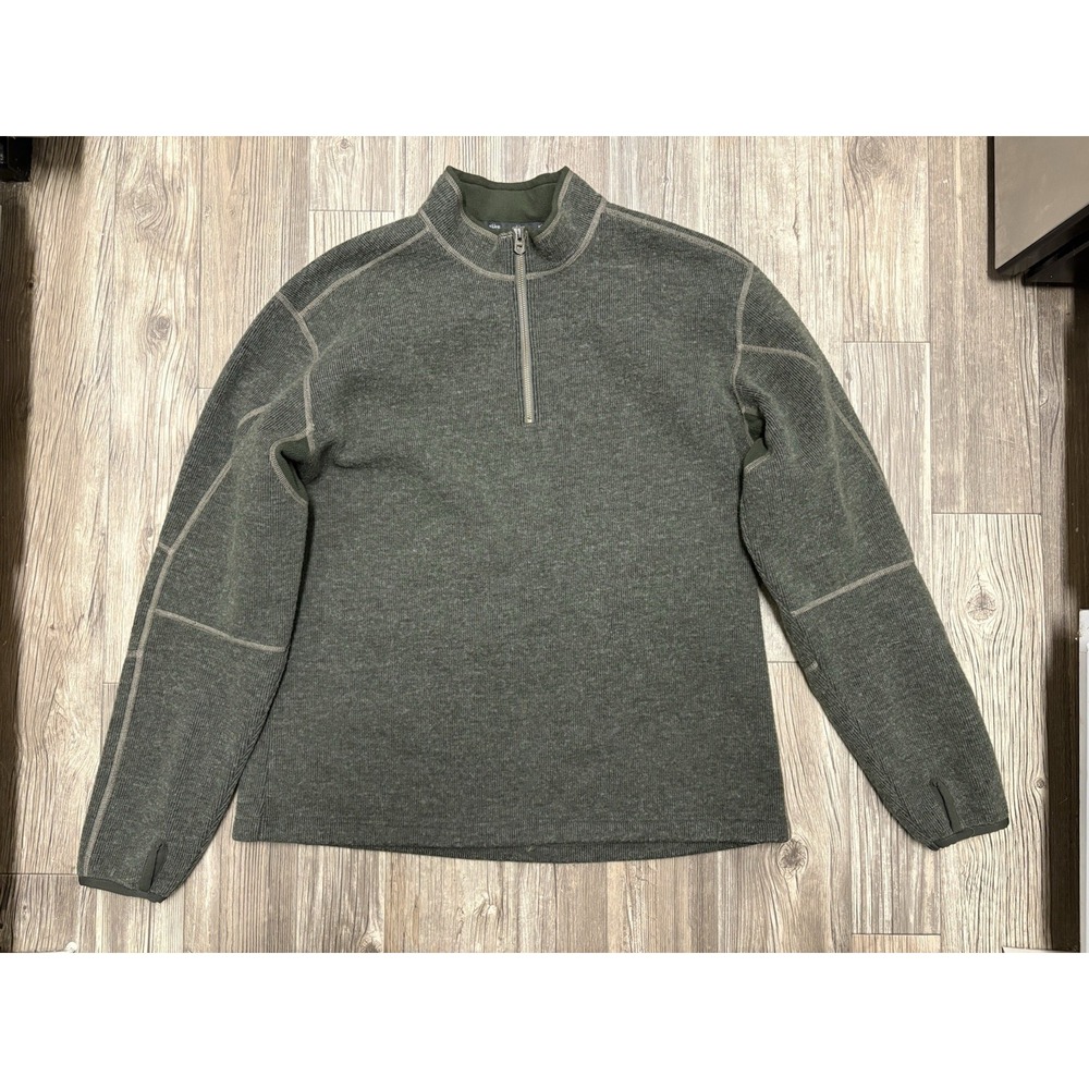 Kuhl Thor 1/4 Zip Sweater ThermoKore Wool Blend Green Pullover Men's Size 2XL